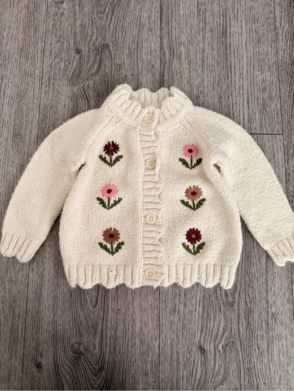H&M Baby girl Flowers Embroidery-Detail Cardigan size 4-6 month